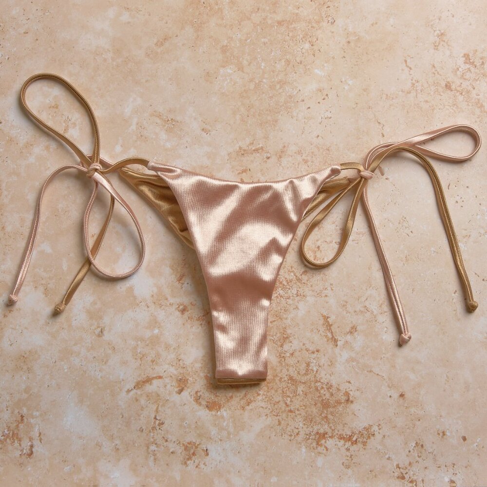 Champagne Metallic Bikini Set - Picture 4 of 6